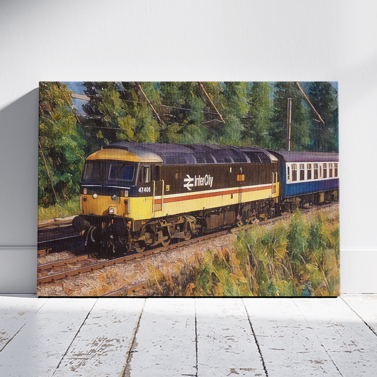 Class 47 Inter City Railways Trains Artwork Poster Print Wall Art